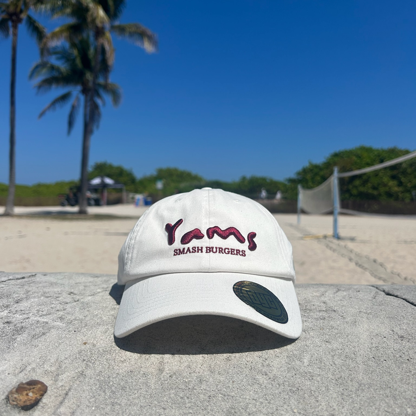 Casquette YAMS Smash Burgers Off-White - Logo Brodé